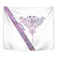 Mawhero Paua shell Kowhaiwhai Taniko Personalised Tapestry Manta Ray Shark-Turtle Maori Tribal Style LT9 - Polynesian Pride