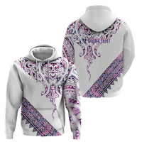 Mawhero Paua shell Kowhaiwhai Taniko Personalised Zip Hoodie Manta Ray Shark-Turtle Maori Tribal Style LT9 - Polynesian Pride