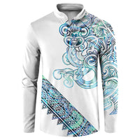 Kahui Whetu Paua shell Kowhaiwhai Taniko Personalised Button Sweatshirt Taniwha Maori Tribal Style