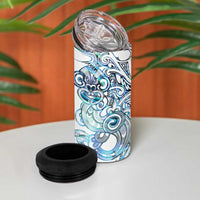 Kahui Whetu Paua shell Kowhaiwhai Taniko Personalised 4 in 1 Can Cooler Tumbler Taniwha Maori Tribal Style