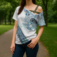 Kahui Whetu Paua shell Kowhaiwhai Taniko Personalised Cross Shoulder Shirt Taniwha Maori Tribal Style LT9 - Polynesian Pride