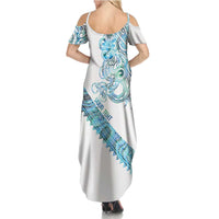 Kahui Whetu Paua shell Kowhaiwhai Taniko Personalised Family Matching Summer Maxi Dress and Hawaiian Shirt Taniwha Maori Tribal Style LT9 - Polynesian Pride