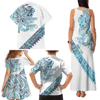 Kahui Whetu Paua shell Kowhaiwhai Taniko Personalised Family Matching Tank Maxi Dress and Hawaiian Shirt Taniwha Maori Tribal Style LT9 - Polynesian Pride