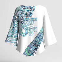 Kahui Whetu Paua shell Kowhaiwhai Taniko Personalised Kimono Sleeve Blouse Taniwha Maori Tribal Style LT9 - Polynesian Pride