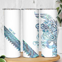 Kahui Whetu Paua shell Kowhaiwhai Taniko Personalised Skinny Tumbler Taniwha Maori Tribal Style