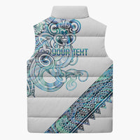 Kahui Whetu Paua shell Kowhaiwhai Taniko Personalised Sleeveless Puffer Jacket Taniwha Maori Tribal Style LT9 - Polynesian Pride
