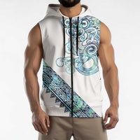 Kahui Whetu Paua shell Kowhaiwhai Taniko Personalised Sleeveless Zip Hoodie Taniwha Maori Tribal Style LT9 - Polynesian Pride
