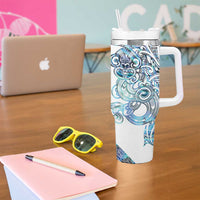 Kahui Whetu Paua shell Kowhaiwhai Taniko Personalised Tumbler With Handle Taniwha Maori Tribal Style LT9 - Polynesian Pride