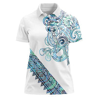 Kahui Whetu Paua shell Kowhaiwhai Taniko Personalised Women Polo Shirt Taniwha Maori Tribal Style