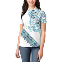 Kahui Whetu Paua shell Kowhaiwhai Taniko Personalised Women Polo Shirt Taniwha Maori Tribal Style