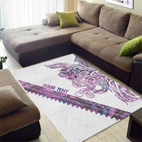 Mawhero Paua shell Kowhaiwhai Taniko Personalised Area Rug Taniwha Maori Tribal Style LT9 - Polynesian Pride