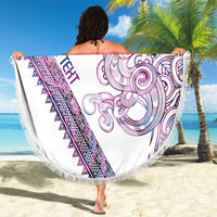Mawhero Paua shell Kowhaiwhai Taniko Personalised Beach Blanket Taniwha Maori Tribal Style
