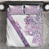 Mawhero Paua shell Kowhaiwhai Taniko Personalised Bedding Set Taniwha Maori Tribal Style