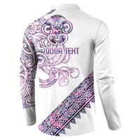 Mawhero Paua shell Kowhaiwhai Taniko Personalised Button Sweatshirt Taniwha Maori Tribal Style