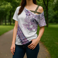 Mawhero Paua shell Kowhaiwhai Taniko Personalised Cross Shoulder Shirt Taniwha Maori Tribal Style LT9 - Polynesian Pride