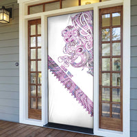 Mawhero Paua shell Kowhaiwhai Taniko Personalised Door Cover Taniwha Maori Tribal Style
