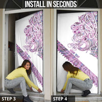 Mawhero Paua shell Kowhaiwhai Taniko Personalised Door Cover Taniwha Maori Tribal Style