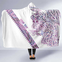 Mawhero Paua shell Kowhaiwhai Taniko Personalised Hooded Blanket Taniwha Maori Tribal Style LT9 One Size Pink - Polynesian Pride