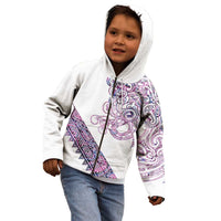 Mawhero Paua shell Kowhaiwhai Taniko Personalised Kid Hoodie Taniwha Maori Tribal Style LT9 - Polynesian Pride