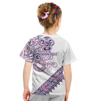 Mawhero Paua shell Kowhaiwhai Taniko Personalised Kid T Shirt Taniwha Maori Tribal Style LT9 - Polynesian Pride