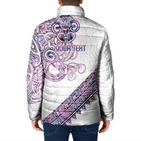 Mawhero Paua shell Kowhaiwhai Taniko Personalised Padded Jacket Taniwha Maori Tribal Style