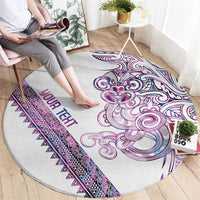 Mawhero Paua shell Kowhaiwhai Taniko Personalised Round Carpet Taniwha Maori Tribal Style LT9 - Polynesian Pride