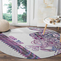 Mawhero Paua shell Kowhaiwhai Taniko Personalised Round Carpet Taniwha Maori Tribal Style LT9 - Polynesian Pride