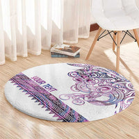 Mawhero Paua shell Kowhaiwhai Taniko Personalised Round Carpet Taniwha Maori Tribal Style LT9 - Polynesian Pride