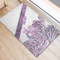 Mawhero Paua shell Kowhaiwhai Taniko Personalised Rubber Doormat Taniwha Maori Tribal Style LT9 - Polynesian Pride