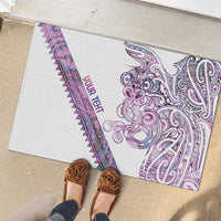 Mawhero Paua shell Kowhaiwhai Taniko Personalised Rubber Doormat Taniwha Maori Tribal Style LT9 - Polynesian Pride