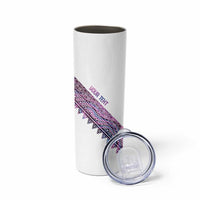 Mawhero Paua shell Kowhaiwhai Taniko Personalised Skinny Tumbler Taniwha Maori Tribal Style