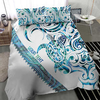 Kahui Whetu Paua shell Kowhaiwhai Taniko Personalised Bedding Set Turtle Tattoo Maori Tribal Style