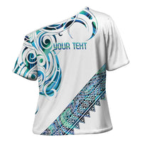 Kahui Whetu Paua shell Kowhaiwhai Taniko Personalised Cross Shoulder Shirt Turtle Tattoo Maori Tribal Style