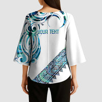 Kahui Whetu Paua shell Kowhaiwhai Taniko Personalised Kimono Sleeve Blouse Turtle Tattoo Maori Tribal Style LT9 - Polynesian Pride