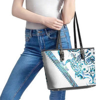 Kahui Whetu Paua shell Kowhaiwhai Taniko Personalised Leather Tote Bag Turtle Tattoo Maori Tribal Style LT9 - Polynesian Pride