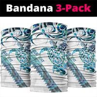 Kahui Whetu Paua shell Kowhaiwhai Taniko Personalised Neck Gaiter Turtle Tattoo Maori Tribal Style LT9 package One Size: 25*50cm Blue - Polynesian Pride