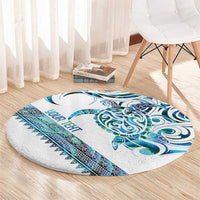 Kahui Whetu Paua shell Kowhaiwhai Taniko Personalised Round Carpet Turtle Tattoo Maori Tribal Style