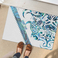 Kahui Whetu Paua shell Kowhaiwhai Taniko Personalised Rubber Doormat Turtle Tattoo Maori Tribal Style