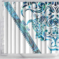 Kahui Whetu Paua shell Kowhaiwhai Taniko Personalised Shower Curtain Turtle Tattoo Maori Tribal Style LT9 - Polynesian Pride