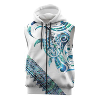 Kahui Whetu Paua shell Kowhaiwhai Taniko Personalised Sleeveless Zip Hoodie Turtle Tattoo Maori Tribal Style