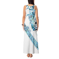 Kahui Whetu Paua shell Kowhaiwhai Taniko Personalised Tank Maxi Dress Turtle Tattoo Maori Tribal Style