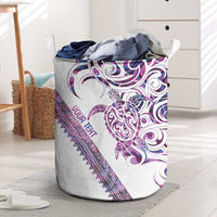Mawhero Paua shell Kowhaiwhai Taniko Personalised Laundry Basket Turtle Tattoo Maori Tribal Style