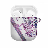 Mawhero Paua shell Kowhaiwhai Taniko Personalised AirPods Case Turtle Tattoo Maori Tribal Style LT9 Pink - Polynesian Pride