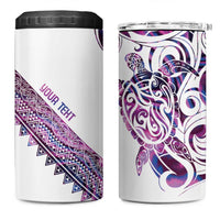 Mawhero Paua shell Kowhaiwhai Taniko Personalised 4 in 1 Can Cooler Tumbler Turtle Tattoo Maori Tribal Style