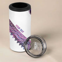 Mawhero Paua shell Kowhaiwhai Taniko Personalised 4 in 1 Can Cooler Tumbler Turtle Tattoo Maori Tribal Style