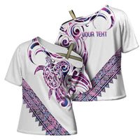 Mawhero Paua shell Kowhaiwhai Taniko Personalised Cross Shoulder Shirt Turtle Tattoo Maori Tribal Style LT9 - Polynesian Pride