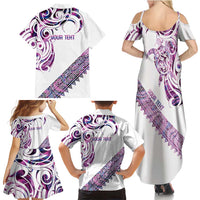 Mawhero Paua shell Kowhaiwhai Taniko Personalised Family Matching Summer Maxi Dress and Hawaiian Shirt Turtle Tattoo Maori Tribal Style LT9 - Polynesian Pride