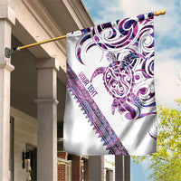 Mawhero Paua shell Kowhaiwhai Taniko Personalised Garden Flag Turtle Tattoo Maori Tribal Style