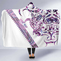 Mawhero Paua shell Kowhaiwhai Taniko Personalised Hooded Blanket Turtle Tattoo Maori Tribal Style LT9 One Size Pink - Polynesian Pride