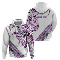 Mawhero Paua shell Kowhaiwhai Taniko Personalised Hoodie Turtle Tattoo Maori Tribal Style LT9 - Polynesian Pride